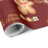 red Christmas  happy day and Christmas stocking Cadeaupapier (Rol Hoek)