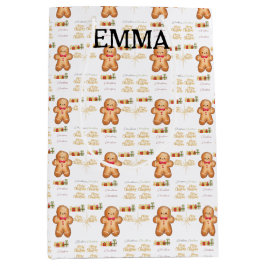 red Christmas  happy day and Christmas stocking Medium Cadeauzakje