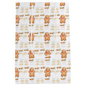 red Christmas  happy day and Christmas stocking Medium Cadeauzakje (Achterkant)