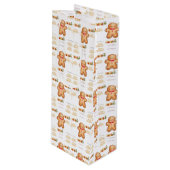 red Christmas  happy day and Christmas stocking Wijn Cadeautas (Voorkant Gekanteld)