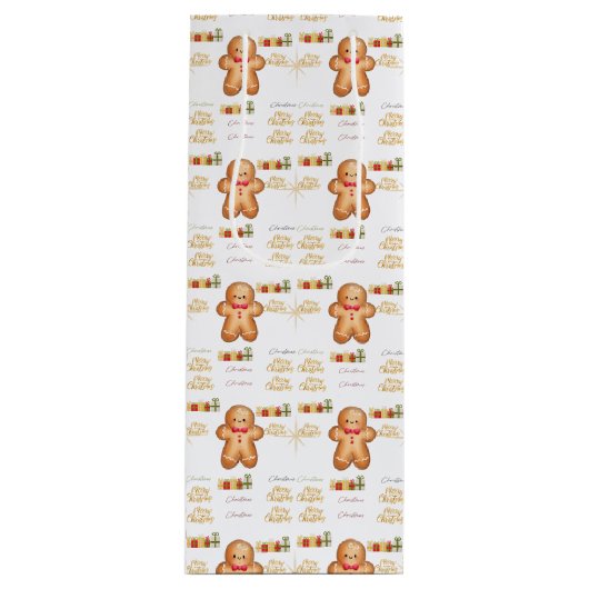 red Christmas  happy day and Christmas stocking Wijn Cadeautas (Voorkant)