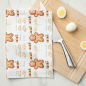 red Christmas happy day and Christmas Theedoek (Quarter Fold)