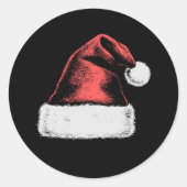 Red Christmas Hat Ronde Sticker (Voorkant)