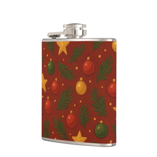 Red Christmas Hip Flask – Classic Holiday Gift Heupfles (Links)