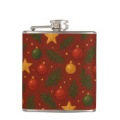 Red Christmas Hip Flask – Classic Holiday Gift Heupfles (Voorkant)