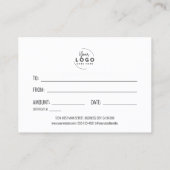 Red Christmas Holiday Business Cadeaubon Visitekaartje (Achterkant)