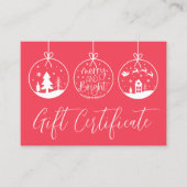 Red Christmas Holiday Business Cadeaubon Visitekaartje (Voorkant)