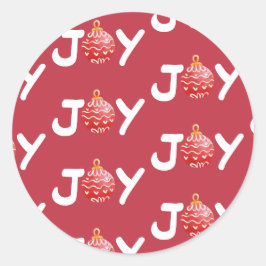Red Christmas Joy Envelope Seal Ronde Sticker