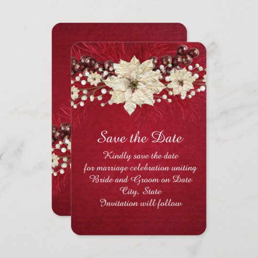 Red Christmas Miracle Save the date (Voorkant / Achterkant)