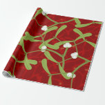 red christmas mistletoe cadeaupapier<br><div class="desc">" rode kerstmis mistletoe " ,  " vrolijke kerstmis " ,  kerst ,  mistletoe ,  " prettige feestdagen " ,  " kerst mistletoe " ,  misteltoe ,  missletoe ,  misteltow ,  misseltow</div>