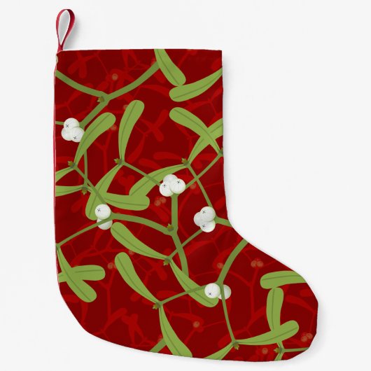 red christmas mistletoe kleine kerstsok (Voorkant)