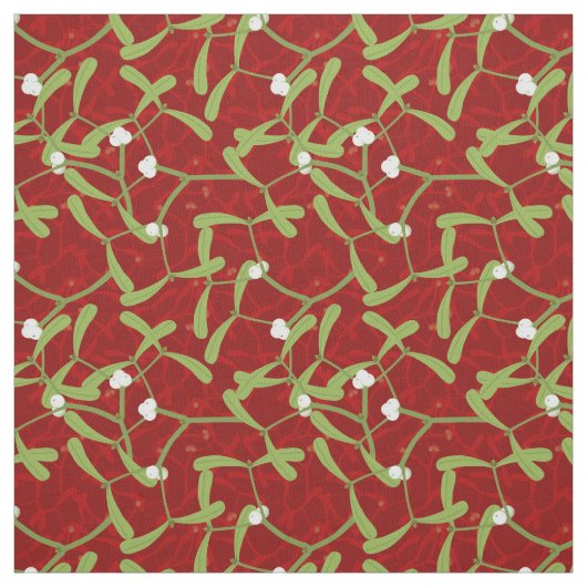 red christmas mistletoe stof (Swatch)