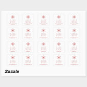 Red Christmas Modern Snowflake for Business Vierkante Sticker (Vel)