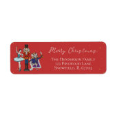 Red Christmas Nutcracker Ballet Return Address Etiket (Voorkant)