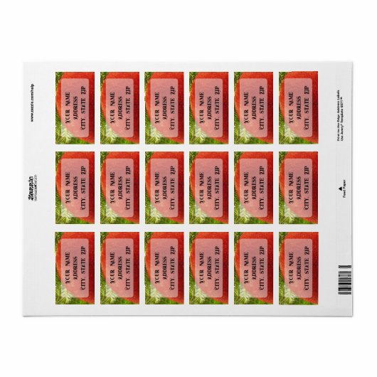 Red Christmas Ornament Bauble  Etiket (Full Sheet)