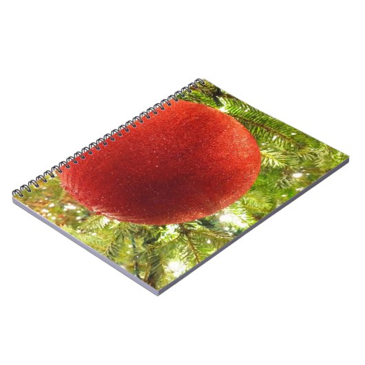 Red Christmas Ornament Bauble  Notitieboek (Linkerzijde)