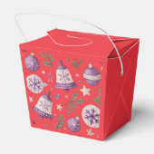 "Red Christmas Ornament en Bell Favoriete Box" Bedankdoosjes (Achterkant)