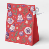 "Red Christmas Ornament en Bell Favoriete Box" Bedankdoosjes (Achterkant)