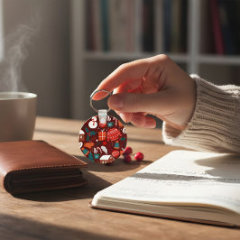 Red Christmas Ornament – Festive Holiday Design Sleutelhanger