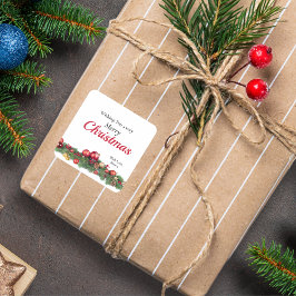 Red Christmas Ornaments Festive Holiday Vierkante Sticker