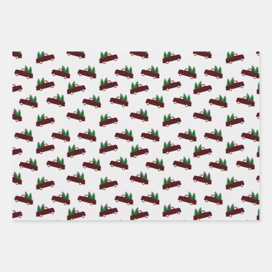 Red Christmas Pattern  Inpakpapier Vel (Voorkant 2)