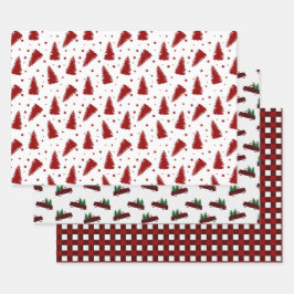 Red Christmas Pattern Inpakpapier Vel