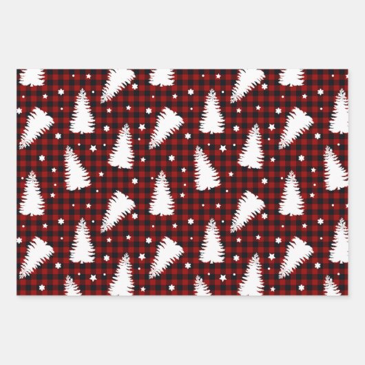 Red Christmas Pattern Inpakpapier Vel (Voorkant)