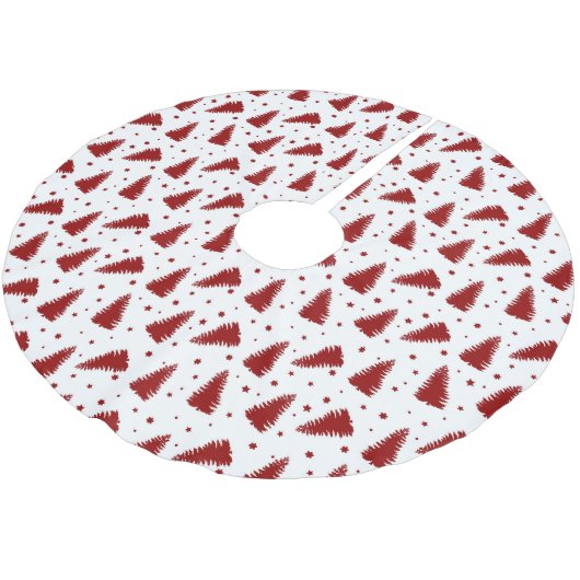 Red Christmas Pattern Kerstboom Rok (Gekanteld)