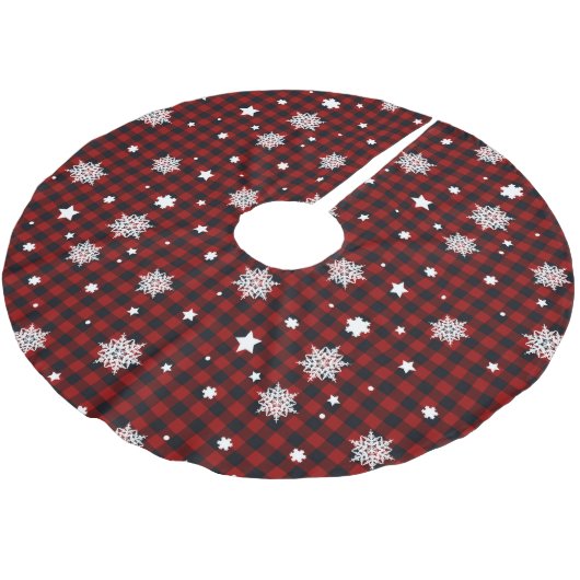 Red Christmas Pattern Kerstboom Rok (Gekanteld)