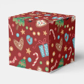 Red Christmas Pattern Party Favor Small Gift Box Bedankdoosjes (Achterkant)