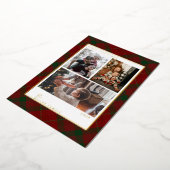 Red Christmas Plaid Holiday Cards Folie Feestdagenkaart (Gedraaid)