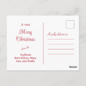 Red Christmas Poinsettia Familie Foto Briefkaart (Achterkant)