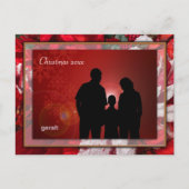 Red Christmas Poinsettia Familie Foto Briefkaart (Voorkant)