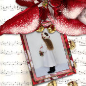 Red Christmas Poinsettia Familie Foto Briefkaart