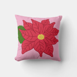 Red Christmas Poinsettia  Kussen