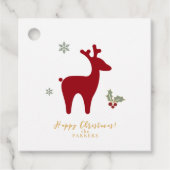 Red Christmas Reindeer Motif#12 ID1009 Bedankjes Labels (Voorkant)