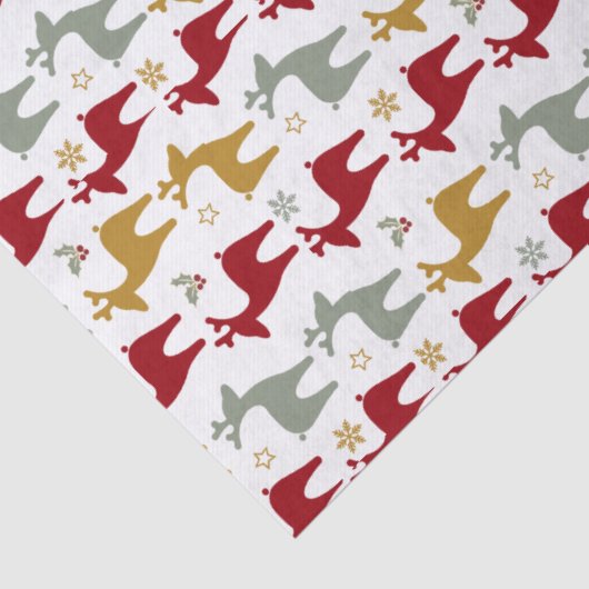 Red Christmas Reindeer Pattern#12 ID1009 Tissuepapier (Detail)