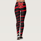 RED CHRISTMAS RIBBON EN BOW OP ZWART LEGGINGS (Achterkant)