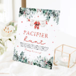 Red Christmas Santa Baby Pacifier Hunt Baby shower Reclamebord Met Voetstuk<br><div class="desc">Het Red Christmas Santa Baby Pacifier Hunt Baby shower Game Sign voegt een vleugje vakantieplezier en opwinding toe aan uw baby shower. Met een witte achtergrond met feestelijke rode sneeuwvlokken, vrolijke rode bessen, winter eucalyptus groen en Santa-thema babykleding, nodigt dit bord gasten uit om deel te nemen aan de "Pacifier...</div>