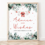 Red Christmas Santa Baby shower Advies en wensen Poster<br><div class="desc">Het Red Santa Gender Neutral Baby Clothes Christmas Advice and Wishes Sign brengt een hartverwarmend, feestelijk element aan uw vakantie baby shower. Met zijn felrode accenten, delicate sneeuwvlokken en schattige babykleding met kerstthema's nodigt dit bord gasten uit om hun advies en welkomstwensen voor de aanstaande ouders achter te laten. Het...</div>