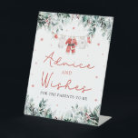 Red Christmas Santa Baby shower Advies en wensen Reclamebord Met Voetstuk<br><div class="desc">Het Red Santa Gender Neutral Baby Clothes Christmas Advice and Wishes Sign brengt een hartverwarmend, feestelijk element aan uw vakantie baby shower. Met zijn felrode accenten, delicate sneeuwvlokken en schattige babykleding met kerstthema's nodigt dit bord gasten uit om hun advies en welkomstwensen voor de aanstaande ouders achter te laten. Het...</div>