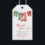 Red Christmas Santa Baby shower Bedankt Cadeaulabel<br><div class="desc">Voeg een feestelijk tintje toe aan uw geschenken met onze Red Christmas Santa Baby shower Thank You Gift Labels. Met een vrolijk Santa Claus-ontwerp tegen een levendige rode achtergrond, zijn deze labels versierd met accenten met vakantiethema's zoals hulst en sneeuwvlokken. Perfect voor het hechten aan feestgunsten of geschenken, ze helpen...</div>