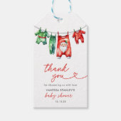 Red Christmas Santa Baby shower Bedankt Cadeaulabel (Voorkant)