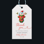Red Christmas Santa Baby shower Bedankt Cadeaulabel<br><div class="desc">Voeg een feestelijk tintje toe aan uw geschenken met onze Red Christmas Santa Baby shower Thank You Gift Labels. Met een vrolijk Santa Claus-ontwerp tegen een levendige rode achtergrond, zijn deze labels versierd met accenten met vakantiethema's zoals hulst en sneeuwvlokken. Perfect voor het hechten aan feestgunsten of geschenken, ze helpen...</div>