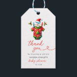 Red Christmas Santa Baby shower Bedankt Cadeaulabel<br><div class="desc">Voeg een feestelijk tintje toe aan uw geschenken met onze Red Christmas Santa Baby shower Thank You Gift Labels. Met een vrolijk Santa Claus-ontwerp tegen een levendige rode achtergrond, zijn deze labels versierd met accenten met vakantiethema's zoals hulst en sneeuwvlokken. Perfect voor het hechten aan feestgunsten of geschenken, ze helpen...</div>
