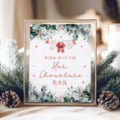 Red Christmas Santa Baby shower Hot Chocolate Bar Poster