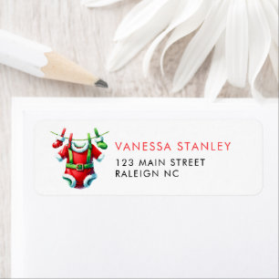 Red Christmas Santa Baby shower retouradres Etiket