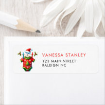 Red Christmas Santa Baby shower retouradres