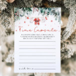 Red Christmas Santa Baby shower Time Capsule Game Kaart<br><div class="desc">Het Red Santa Baby Christmas Baby Clothes Time Capsule Game is een feestelijke en zinvolle aanvulling op uw vakantie-thema baby shower! Met een schattig ontwerp met rode Santa babykleding, delicate rode sneeuwvlokken en wintergroen eucalyptus, nodigt dit spel gasten uit om notities, wensen en voorspellingen te schrijven voor de baby die...</div>