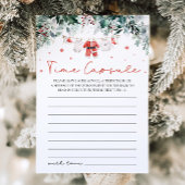Red Christmas Santa Baby shower Time Capsule Game Kaart